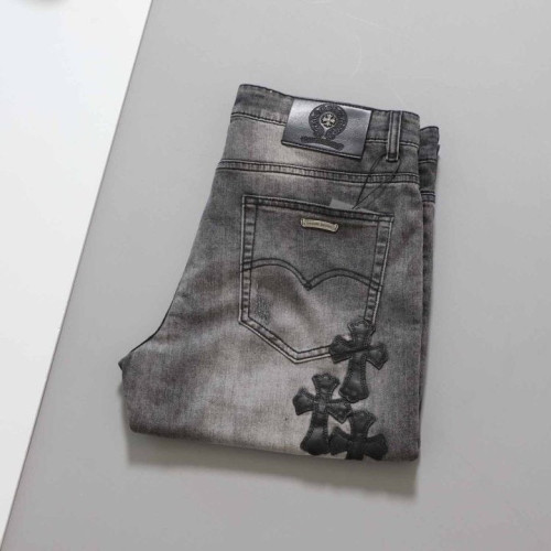 [ CH*OME ] 수입 크로스 레더 와펜 워싱 팬츠