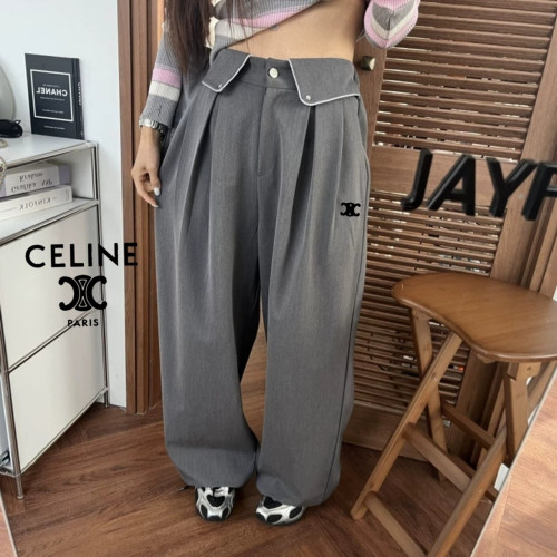 셀 자수로고 플랩 핀턱 와이드 팬츠 1584