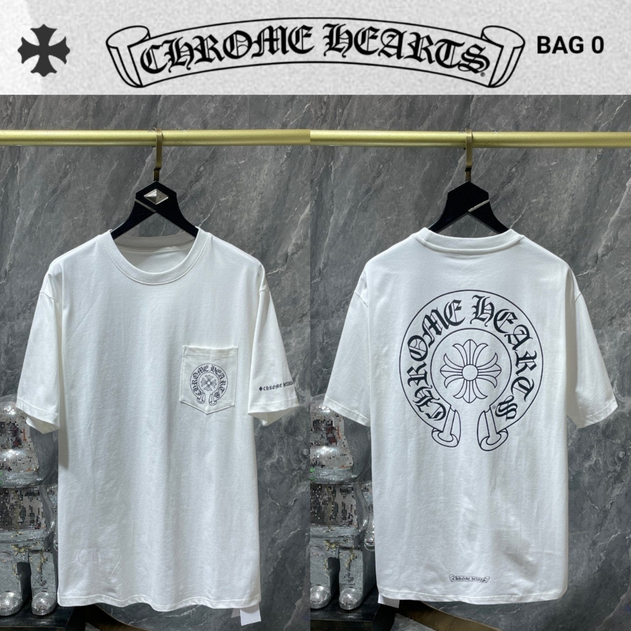 #반팔상의 Chrome* 포켓 말발굽 로고 티셔츠 (vin 571197)