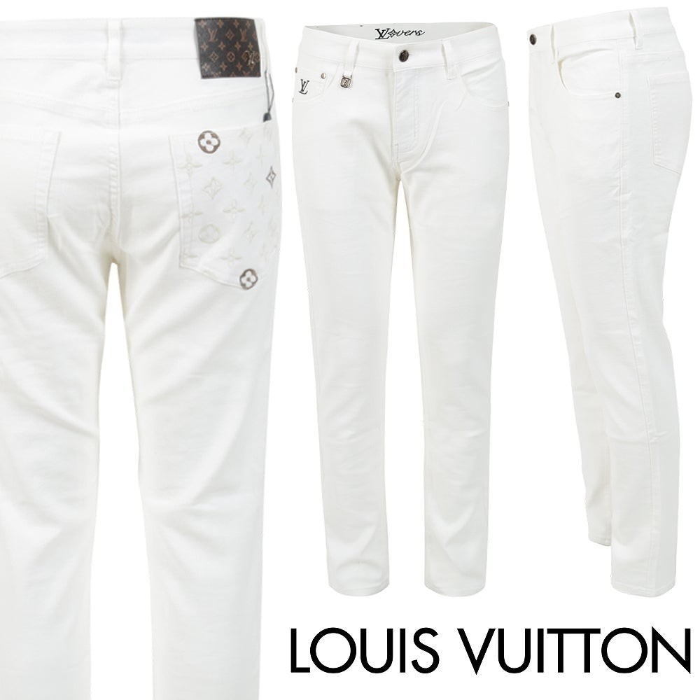 #청바지 모노 자수 화이트 슬림 일자진 (ttmm 678822)