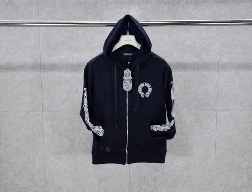 #명품의류 크*** ChromeHearts 플로럴 홀스슈 후드집업 입고~ (pri 207459)