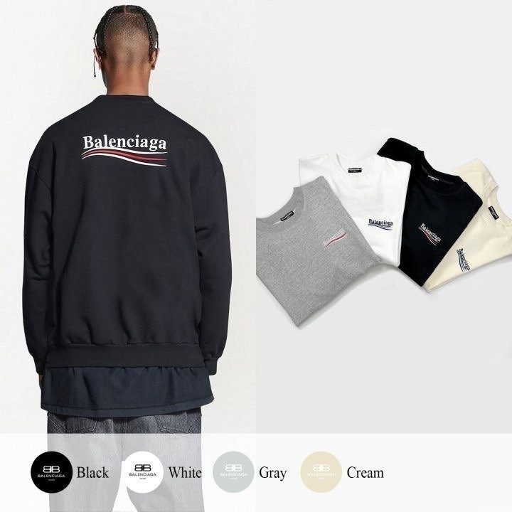 #티셔츠 발.렌시아가 폴리티컬 캠페인 로고 자수 맨투맨 (min 100897)