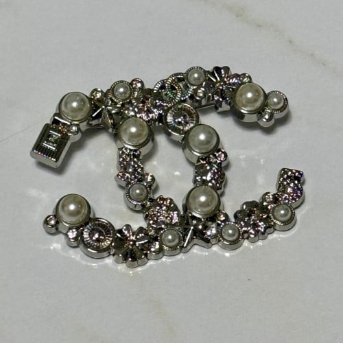 (110)샤* 큐빅 진주 브로치