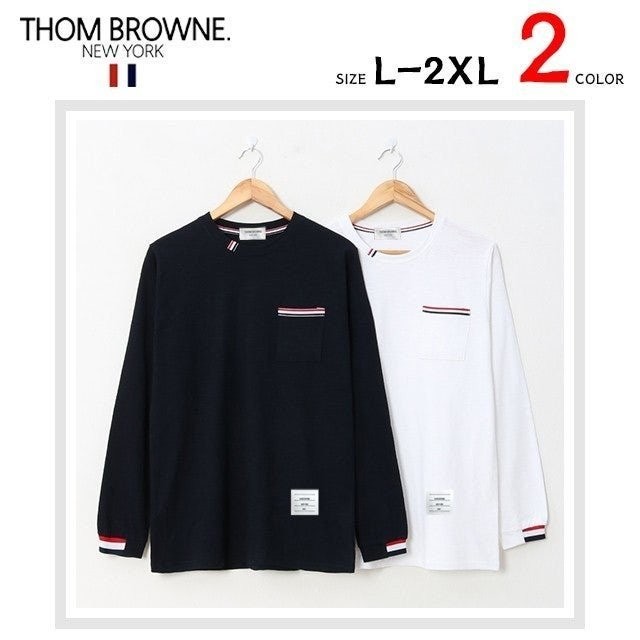 💕 톰* 넥포인트 포켓 슬라브 라운드 티