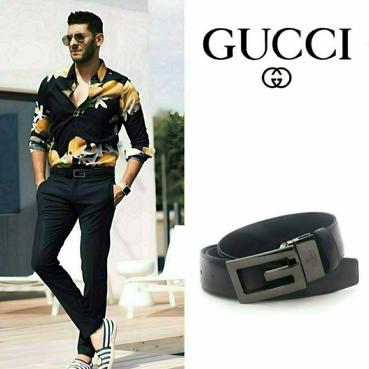 💕 구* 블랙G로고 벨트