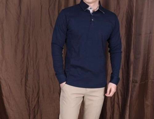 💕 버** 소매체크 카라 긴팔티셔츠