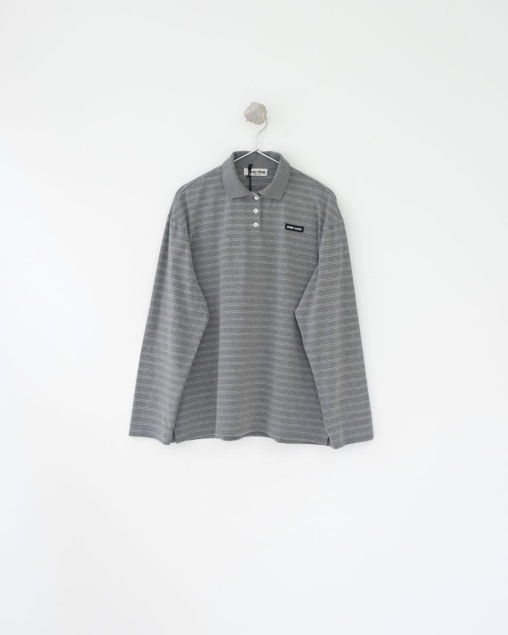 💕 미*** 스트라이프 그레이 폴로 셔츠 - 수입