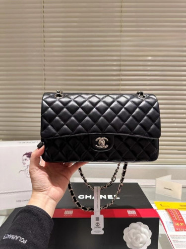 💕 샤* 클래식 미듐 플랩백 램스킨 블랙 은장 A01112 ❤️풀박스❤️ 고급