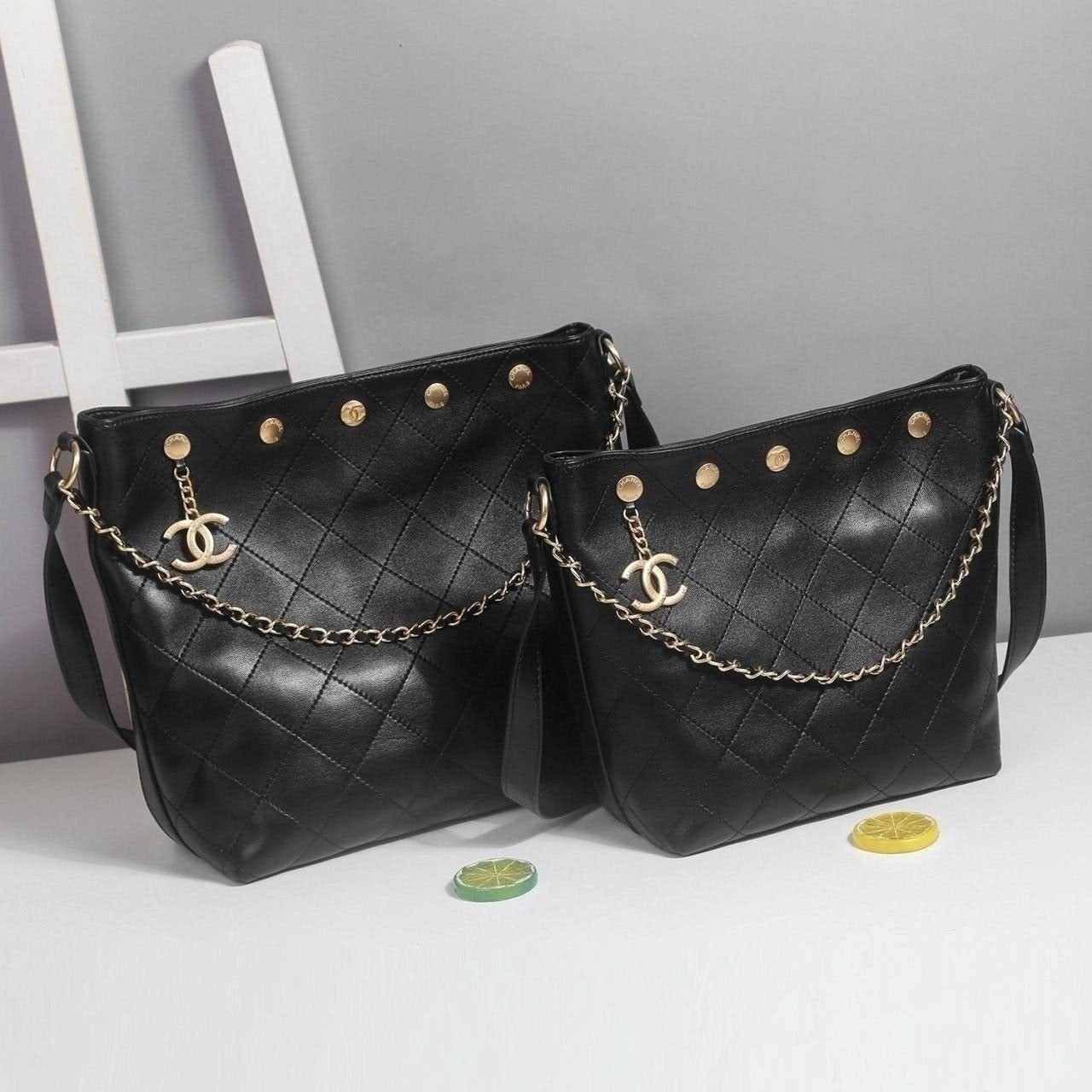 💕 샤* 스터드 체인 버킷백 금장