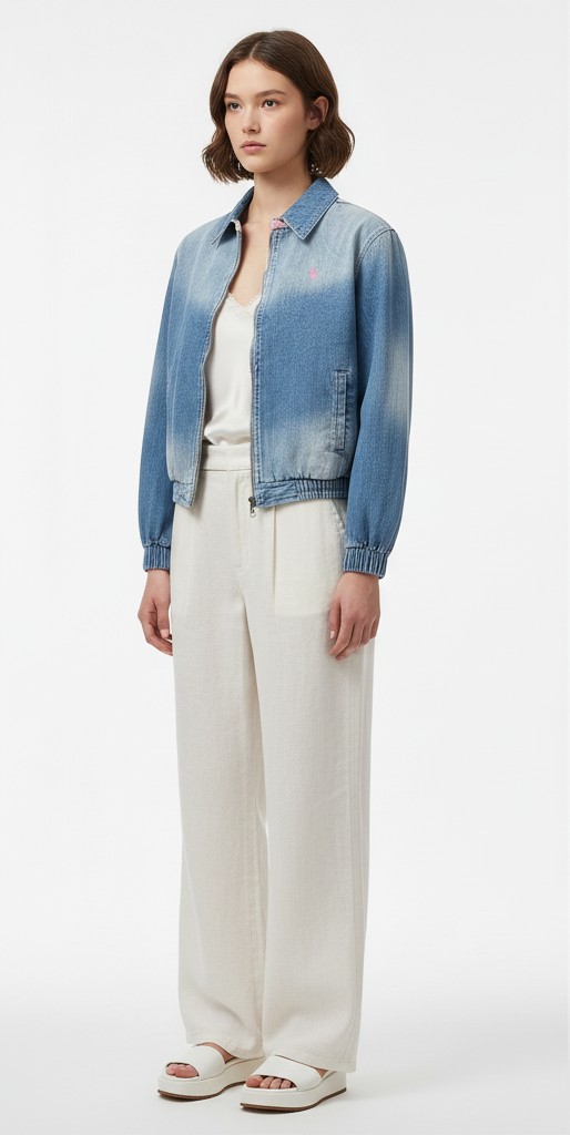 POLO 자수 데님 자켓