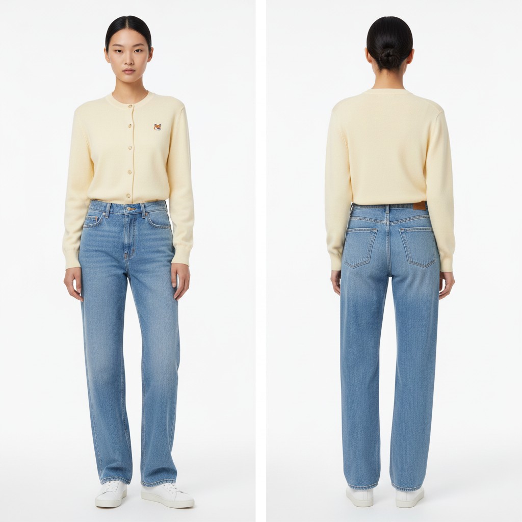 메종키츠네 폭스헤드 라운드 가디건