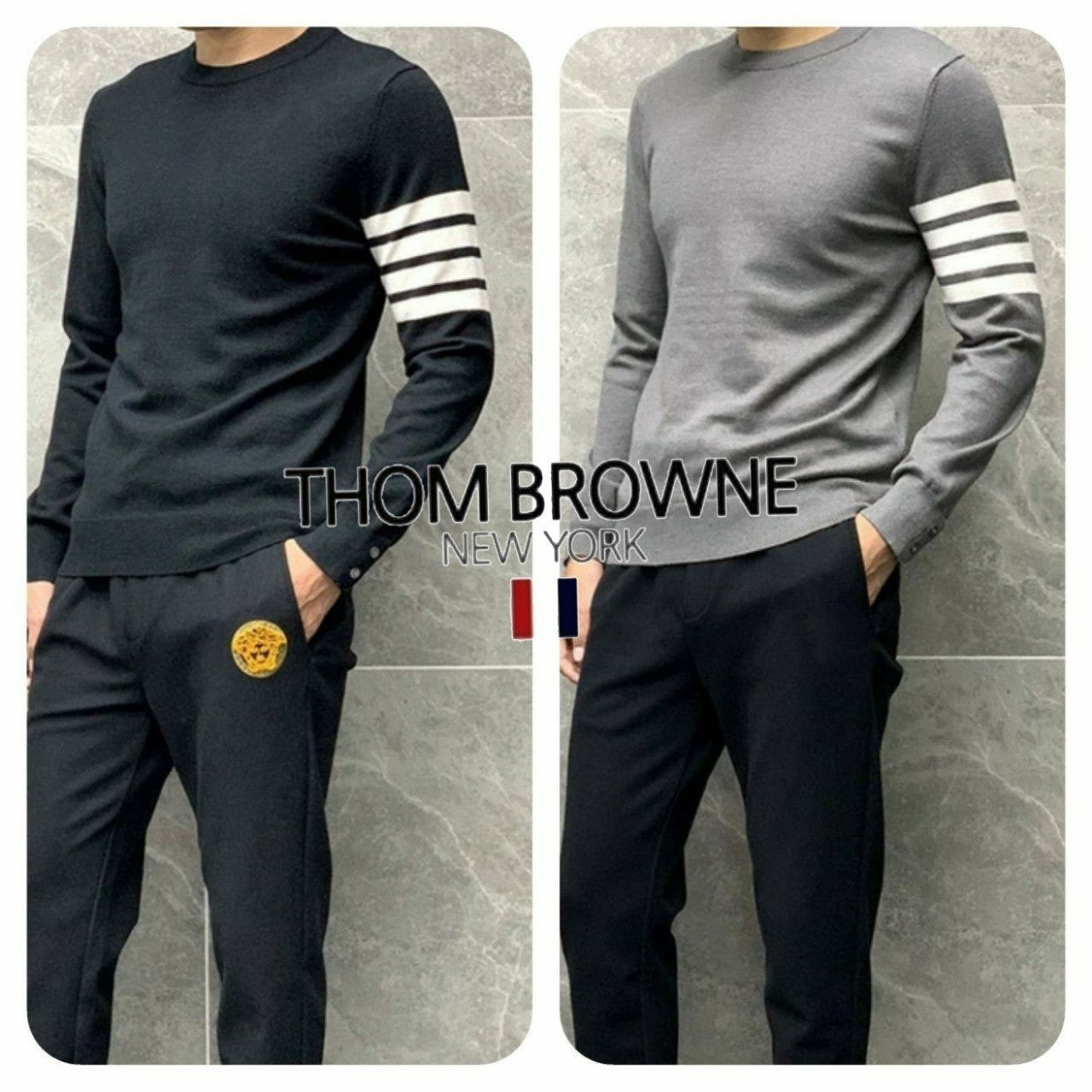 톰 옴므기본라운드니트 1016