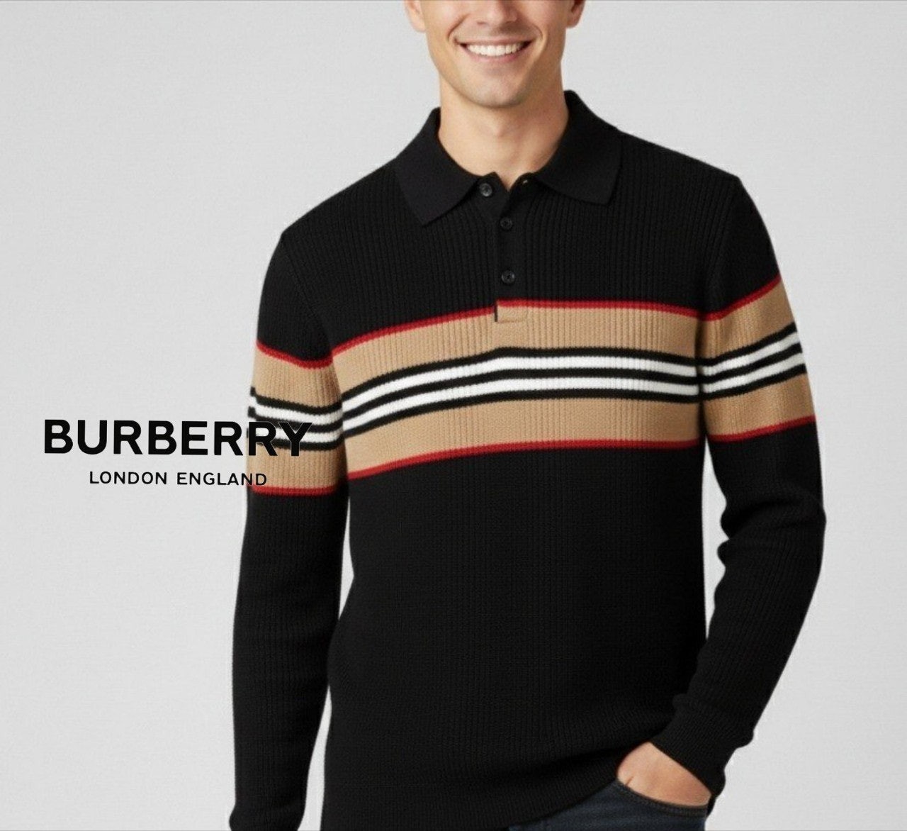 버 BB 옴므 카라 라인 니트 1016