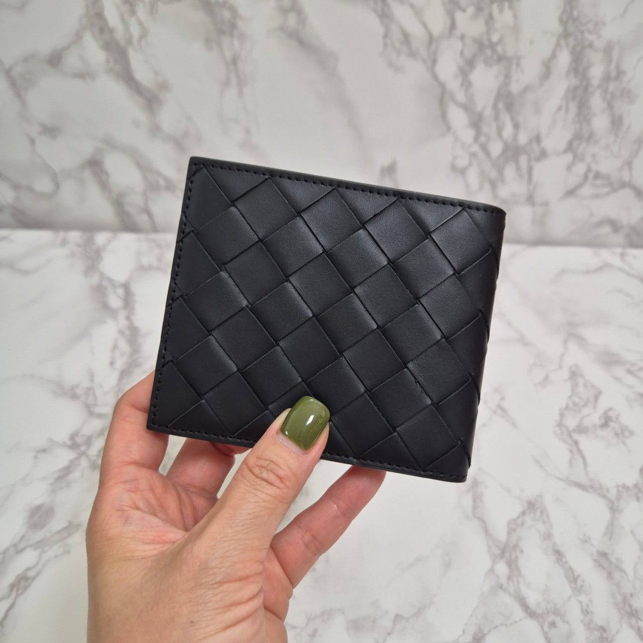 #인트레치아토남성투톤반지갑 (블랙+그린/프리미엄급)