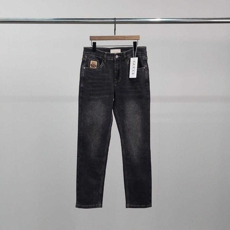 💕 구* 포켓 로고자수 흑청바지