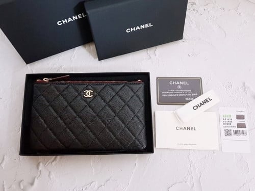 💕 샤* 고급 박스 캐비어 파우치 클러치 금장 스몰