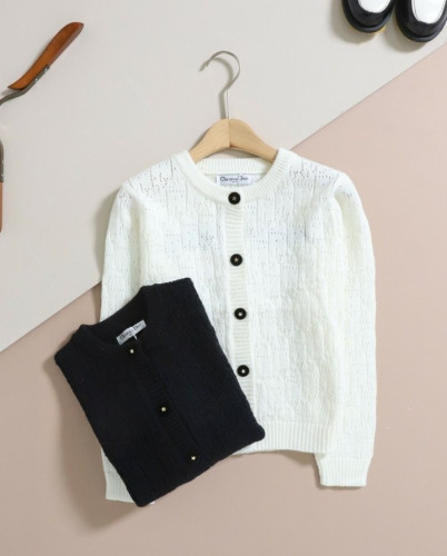 여성 모던 로고 펀칭 니트 가디건 DI-1866