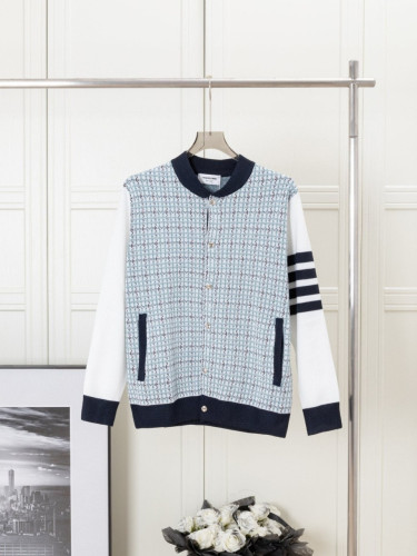 메탈버튼 체크배색 자켓 민트 TM-4015