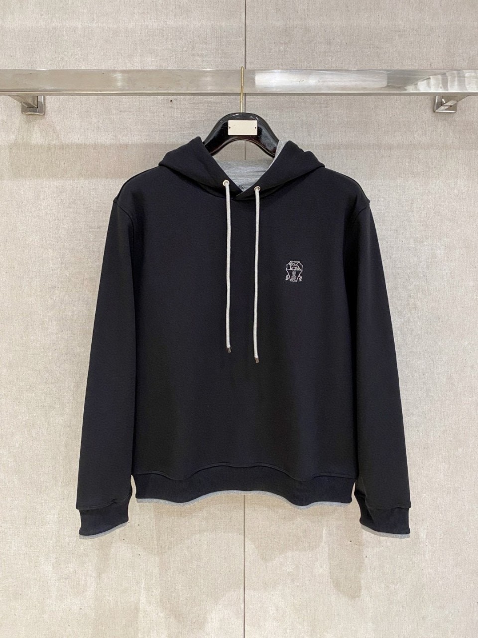 톤배색 후드(기모) 블랙 BU-167