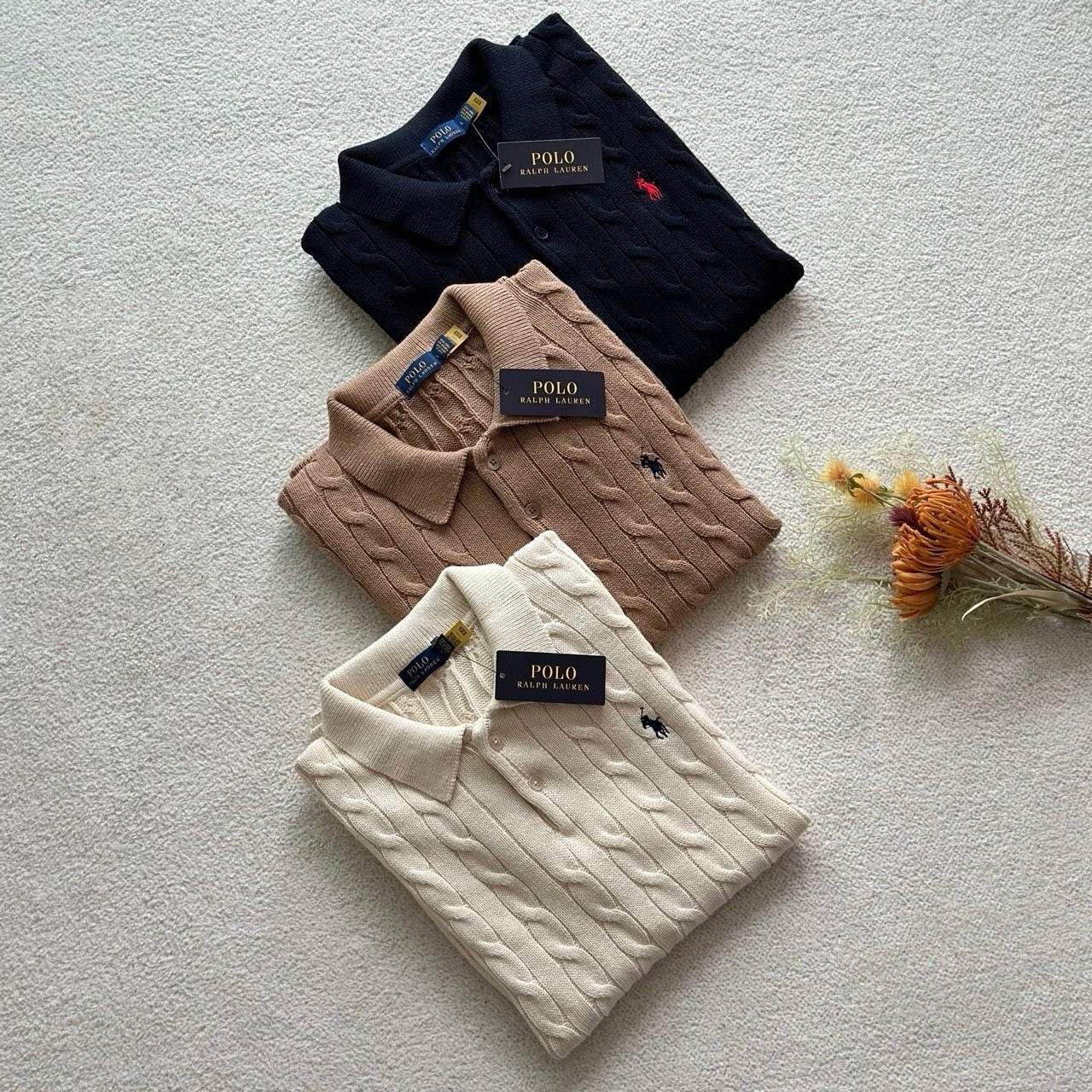 남성 케이블 코튼 카라 니트 PO-676