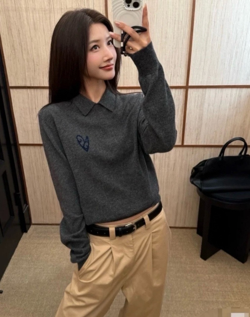 여성 울 야크 카라 니트 AC-454