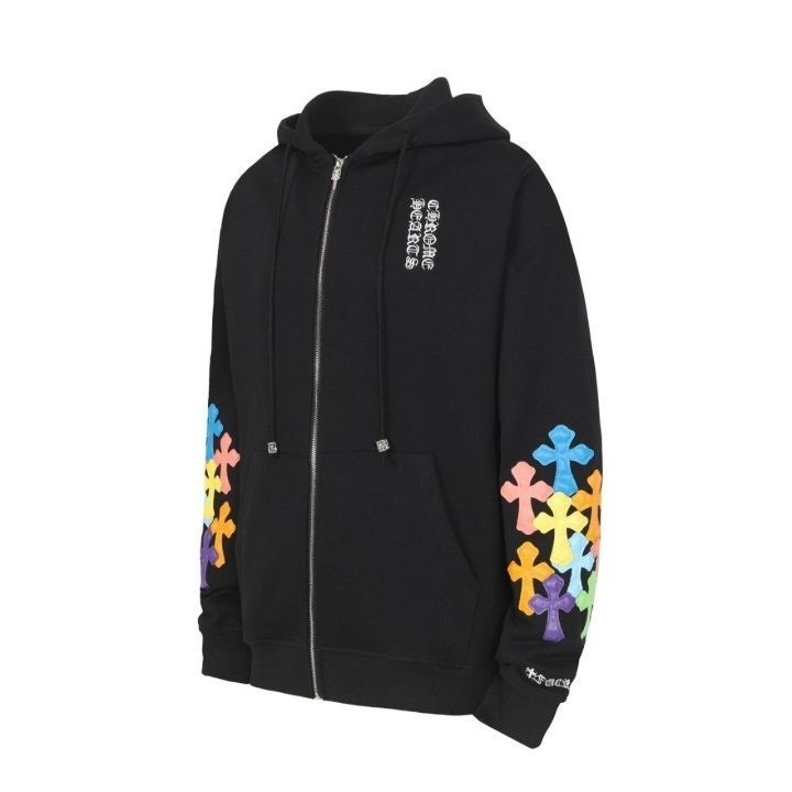 K26 멀티 컬러 크로스 후드집업 블랙 CR-923