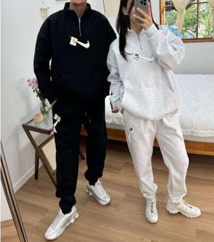 스퀘어 고밀도쭈리 합포반집업 셋업 NK-3545