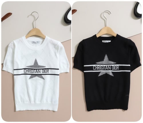 #디올 [ D*OR ] 별 자수 로고 반팔니트 입고💢 #여성상의 #반팔니트