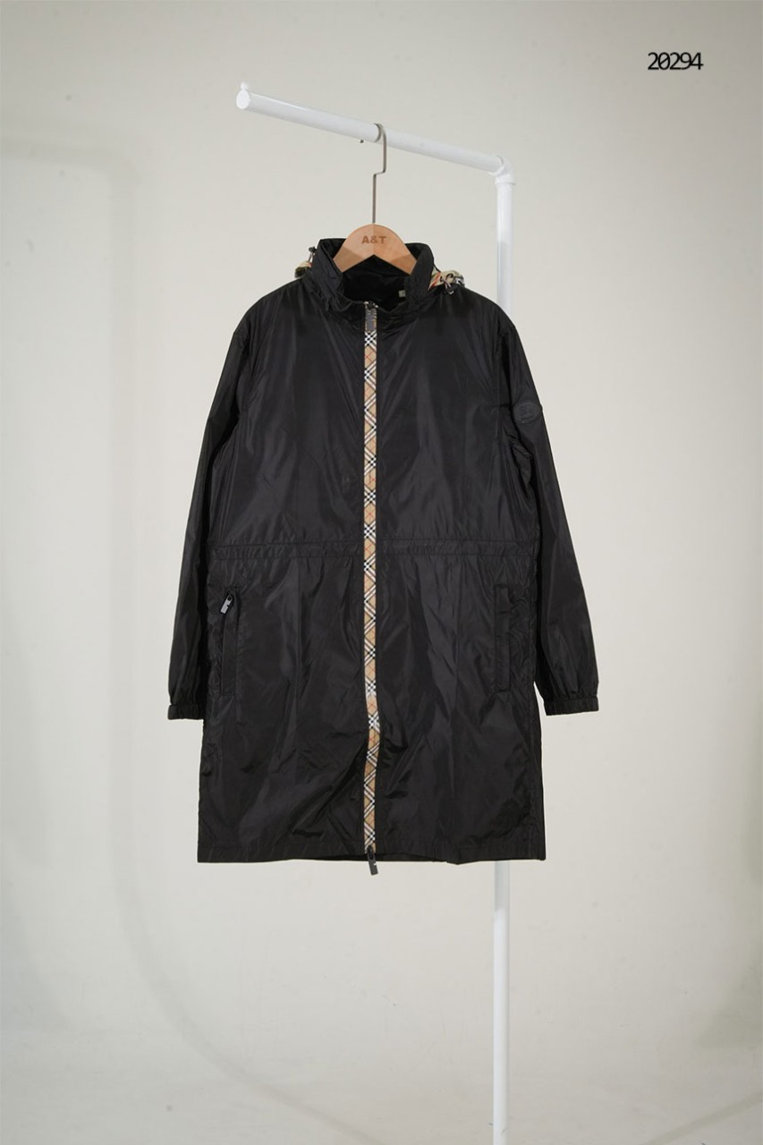 🔆 [BURBERRY] 버버리 체크 테이프 나일론 윈드브레이커 롱 자켓 🔆