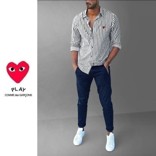 💕 꼼* 스트라이프 카라 셔츠