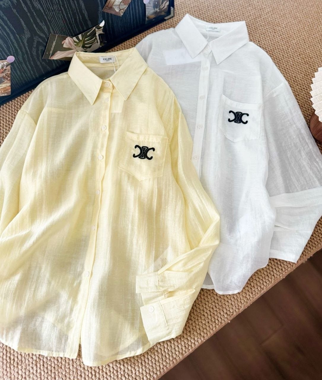 💕 셀** 트리옹프 린넨 셔츠 - 수입