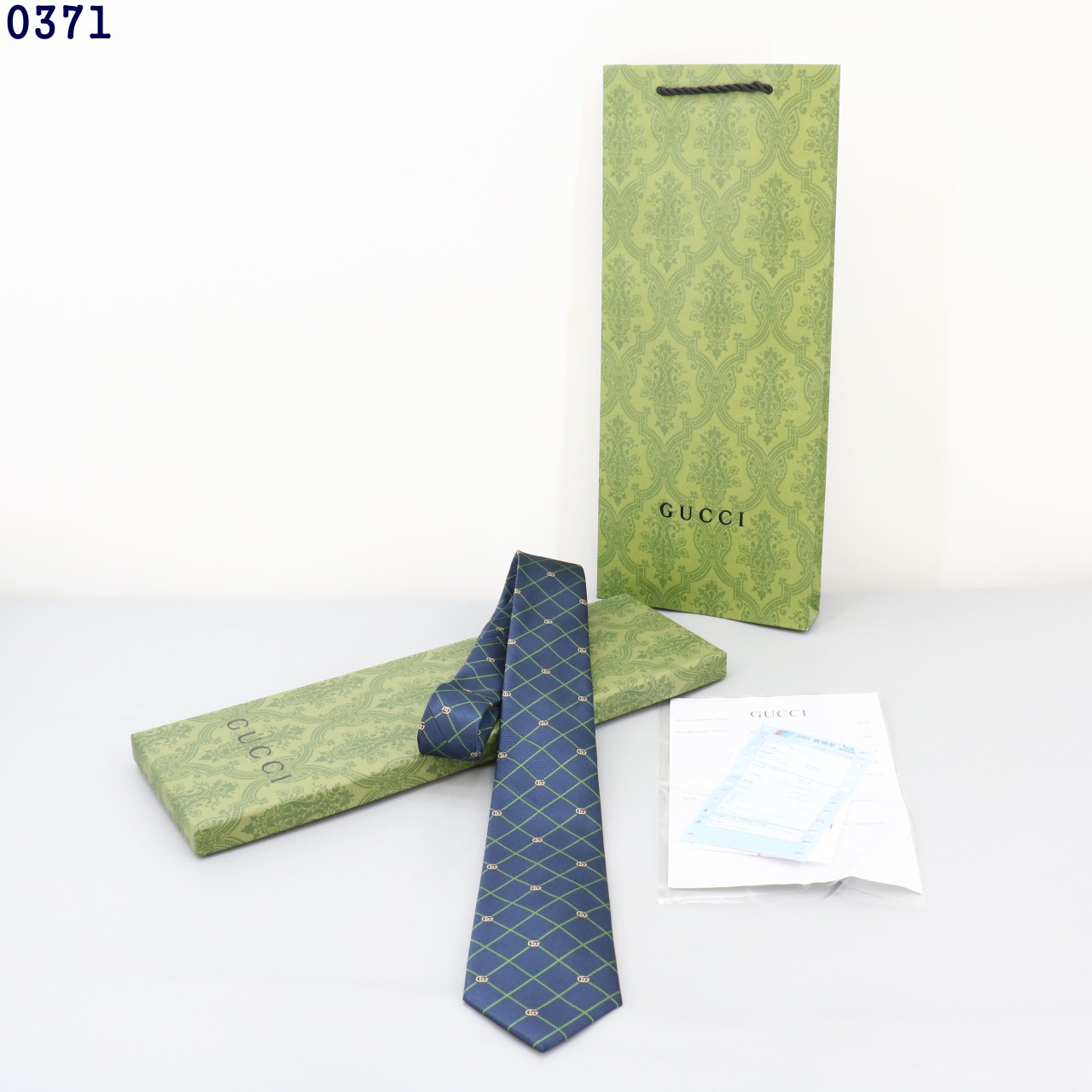 👹구찌 GG로고 라인 체크 넥타이👹