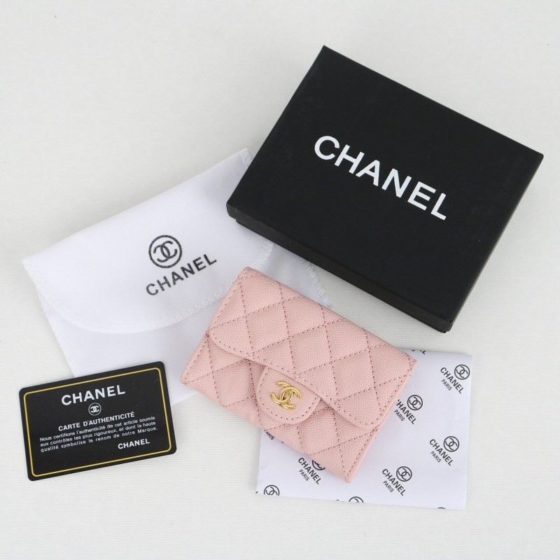 👹샤넬 AP0214 캐비어 똑딱이 카드지갑👹