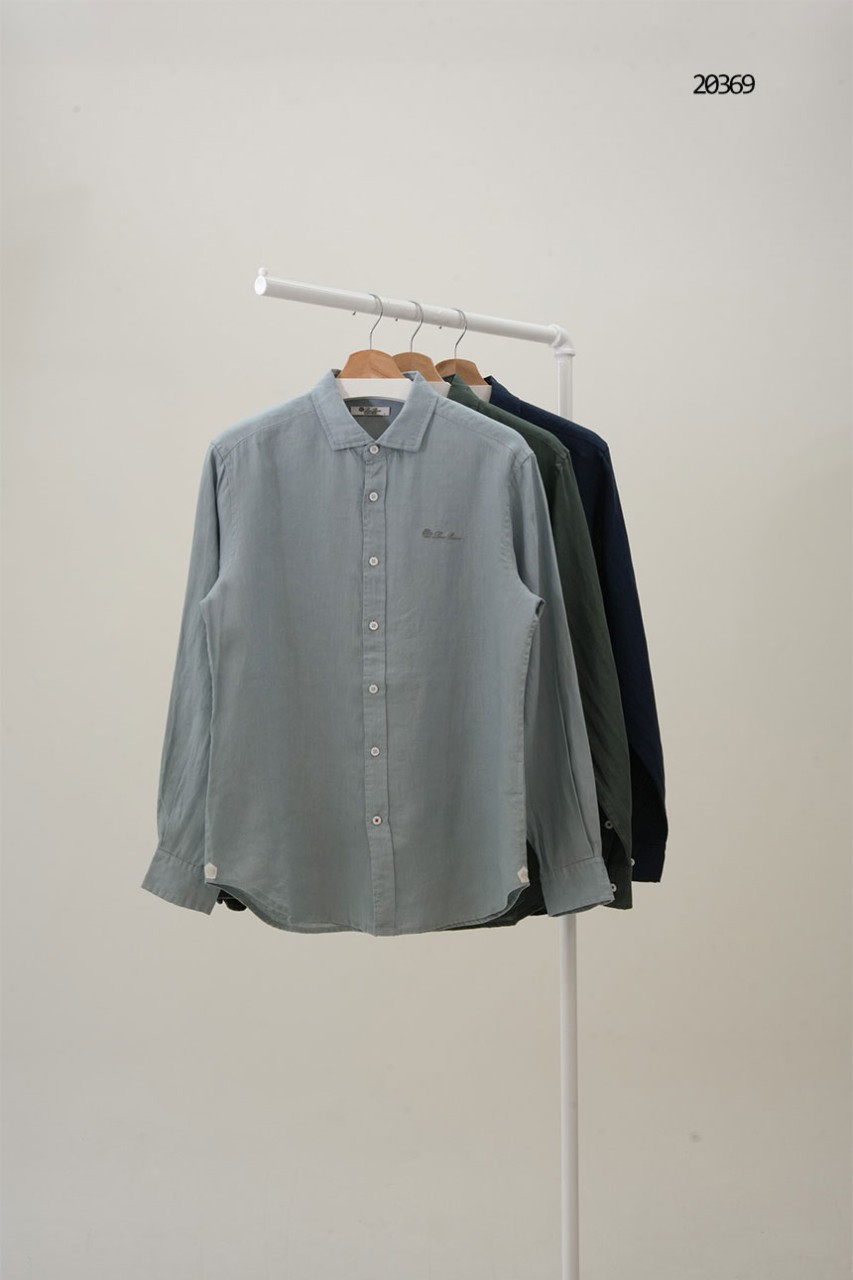 🔆 [LORO PIANA] 로로피아나 시그니처 로고 자수 린넨 셔츠 🔆