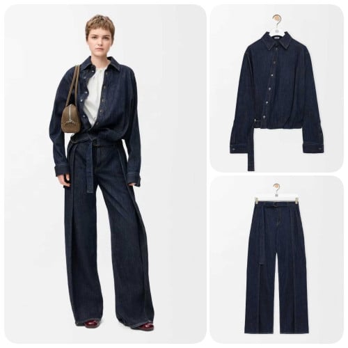 #로에베 [ L*EWE ] 수입  드레이프 데님셔츠 & 데님팬츠 SET  입고💢 #여성세트 #데님자켓바지