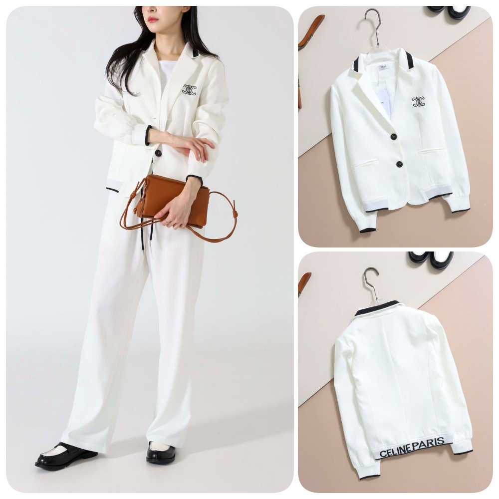 #셀린느 [ C*LINE ] 수입 테일러드 재킷 & 트라우저 팬츠 SET -화이트- 입고💢 #여성세트 #자켓바지