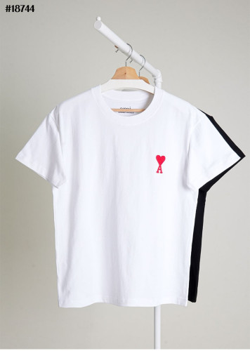 🔆 [AMI] 아미 레드 하트 로고 클래식 숏 슬리브 코튼 티셔츠 🔆