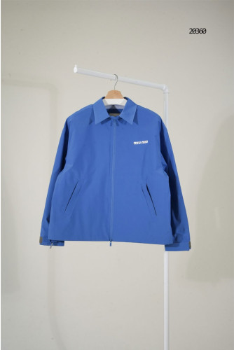 🔆 [MIUMIU] 미우미우 스몰 로고 블루 미니멀 집업 자켓 🔆