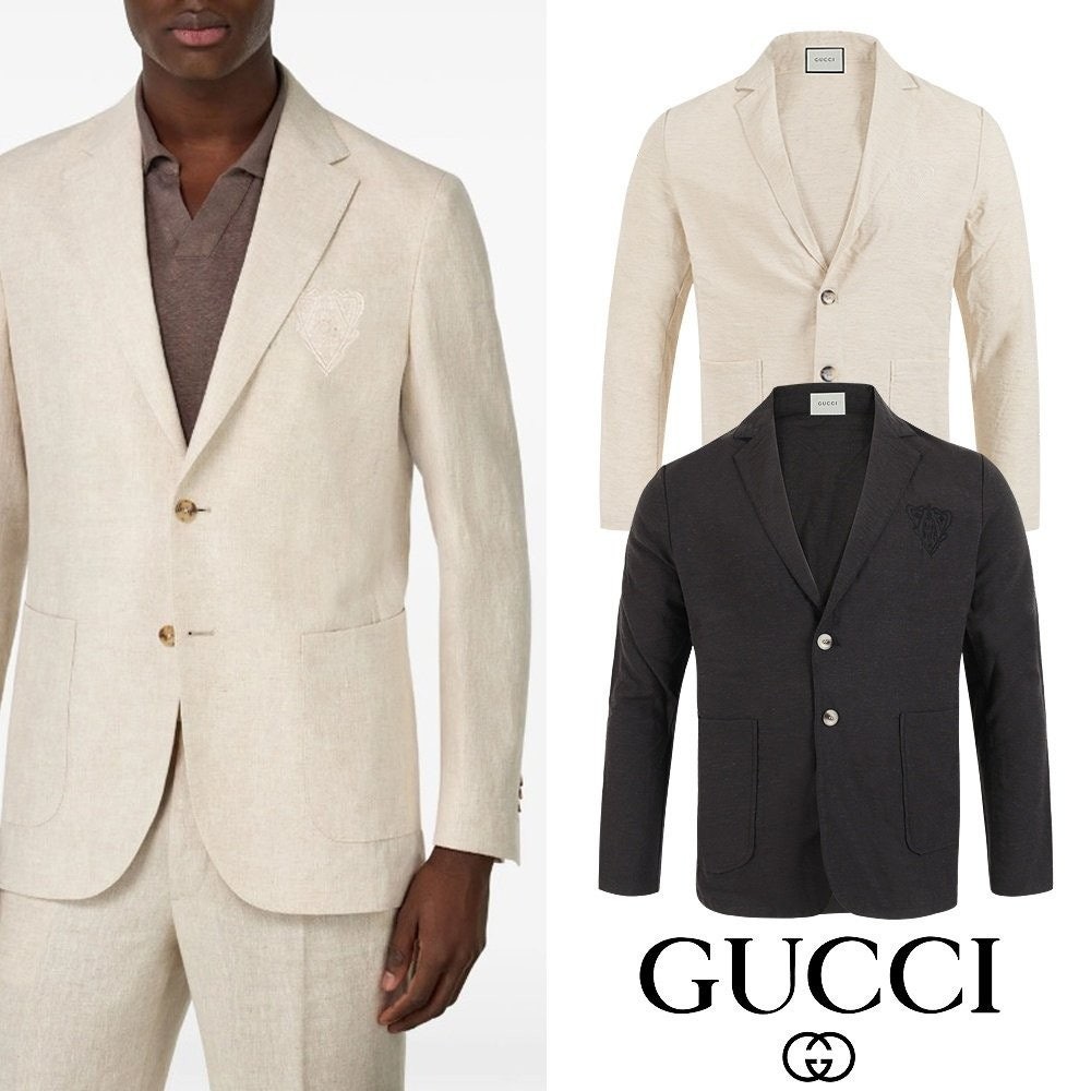 💕 구* 쉴드나이츠 자수 린넨 싱글 자켓