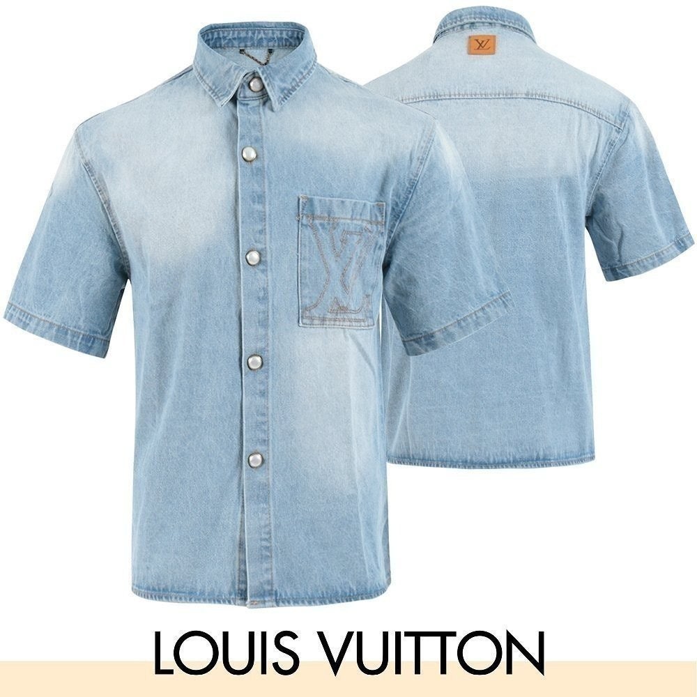 💕 루* 자수 로고 데님 반팔 NB