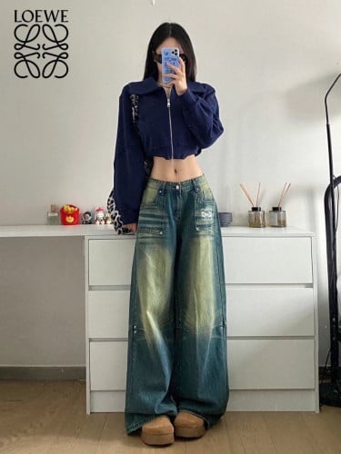 💕 로** 리벳 오일워싱 데님 팬츠