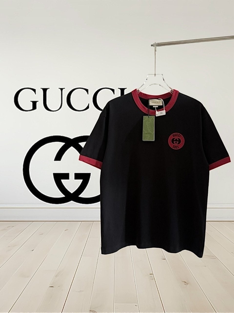 💕 구* 배색 자수티셔츠