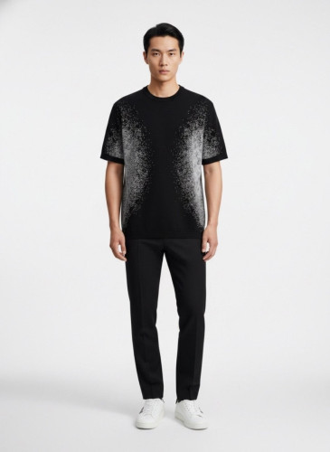 💕 루* 그라데이션 패턴 반팔 니트