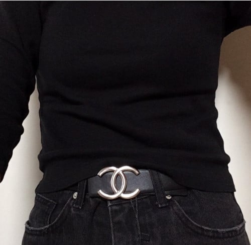 💕 샤* CC 로고 카프스킨 리버서블 벨트