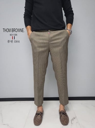 TB 타탄 체크 반밴딩 슬랙스