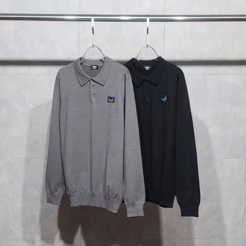 FD 로고와펜 긴팔 카라 니트