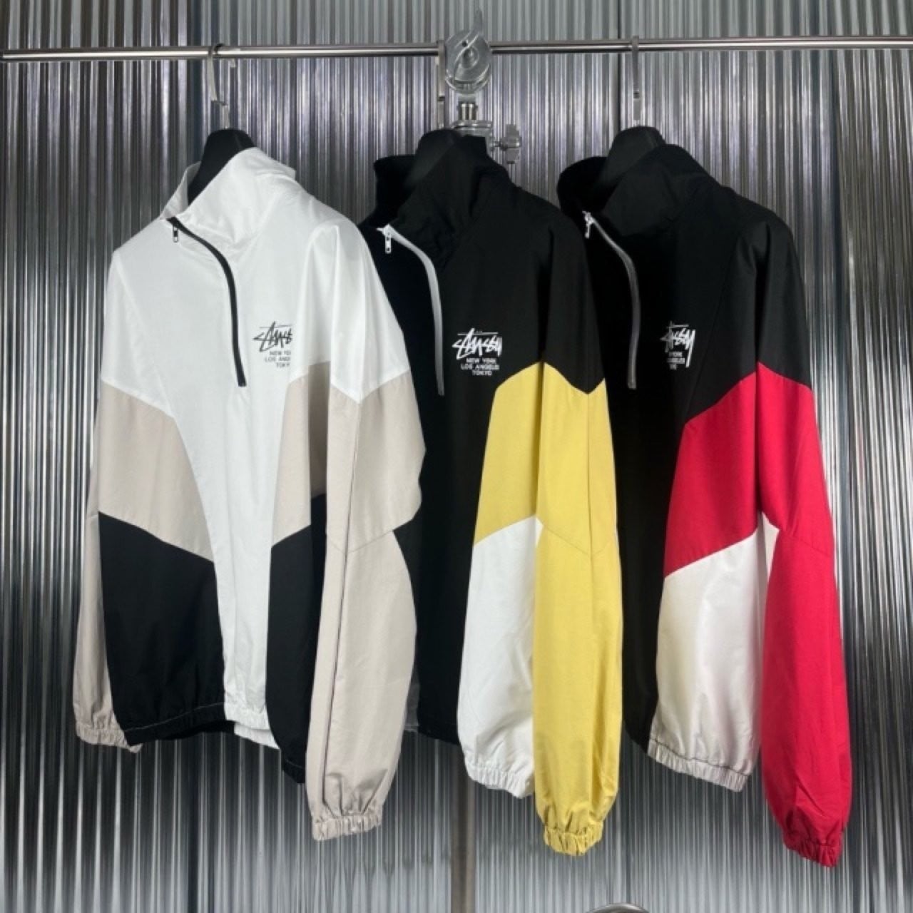 STS 배색 반집업 아노락