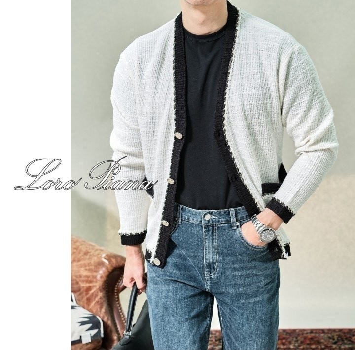 LLP 헨드메이드 트위드 가디건