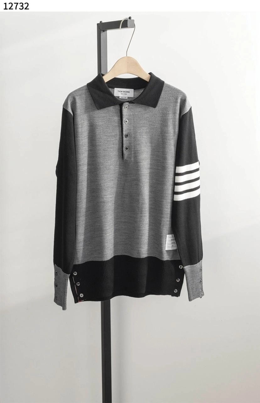 TB 4버튼 긴팔 니트 카라티