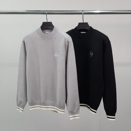 LOE 로고자수 라인 니트